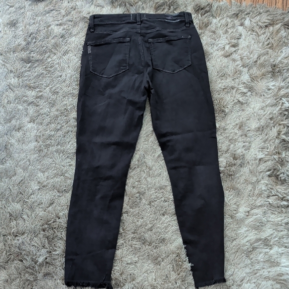 PAIGE Black Distressed Raw-Hem Skinny Jeans - Picture 5 of 5